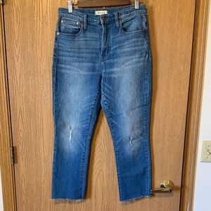 Madewell Denim Raw Hem Cropped Jeans